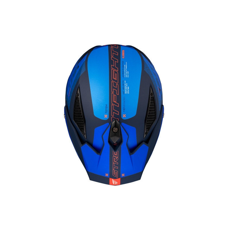 Otvorená prilba s maskou MT Streetfighter SV Totem C17 bielo-modrá