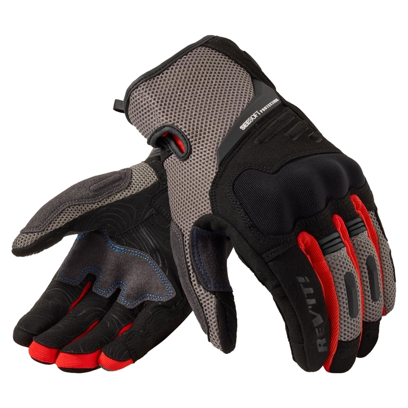 Rukavice na motorku Revit Cavern šedo-červené