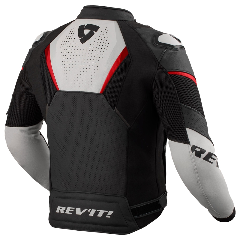 Kožená bunda na motorku Revit Automate čierno-svetlo šedá