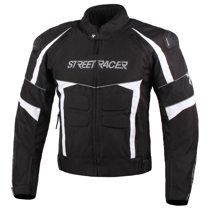 Bunda na motocykel Street Racer Spark čierno-biela