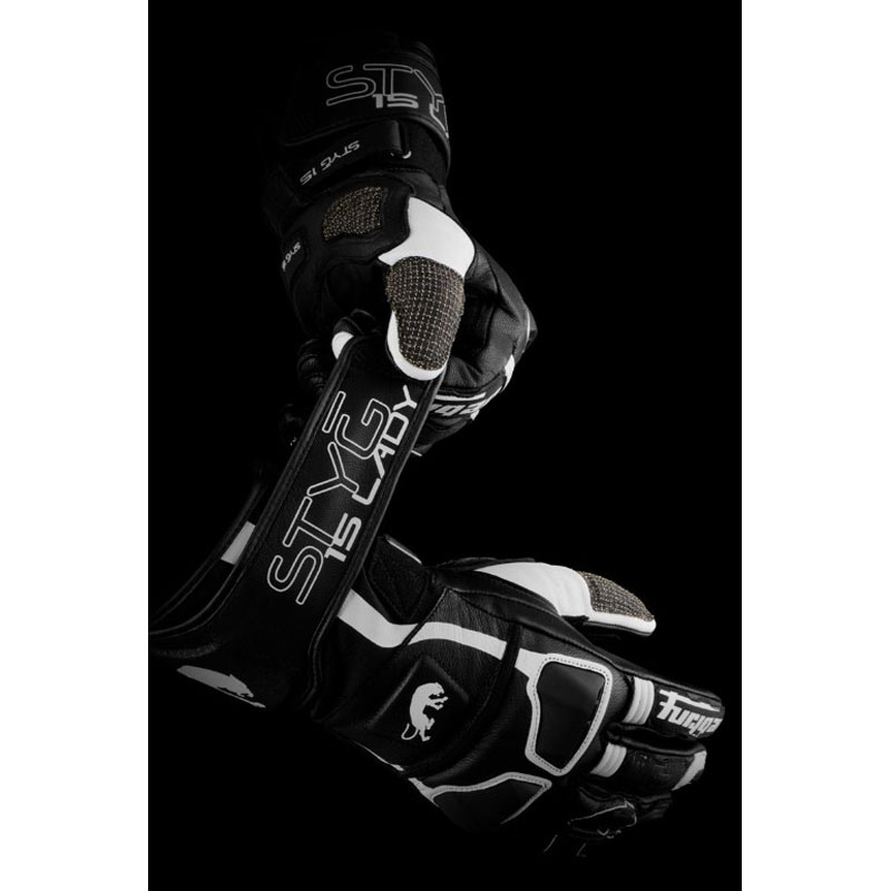 Dámske rukavice na motorku Furygan Styg 15 Lady čierno-biele