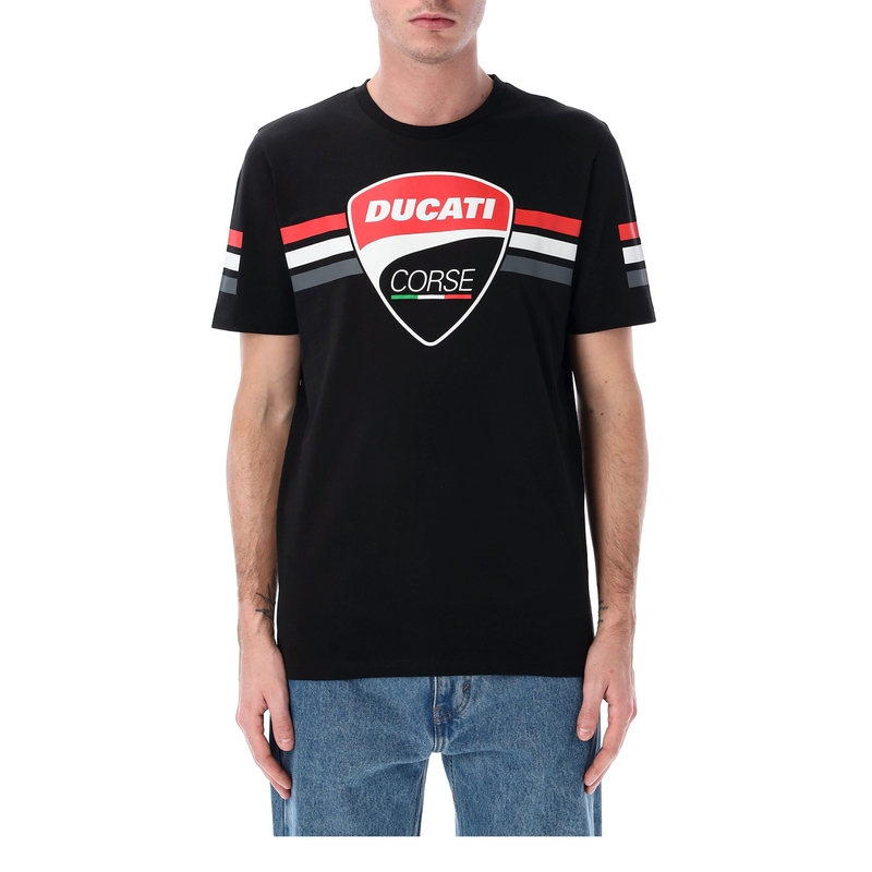 Tričko Ducati Stripes Badge čierne