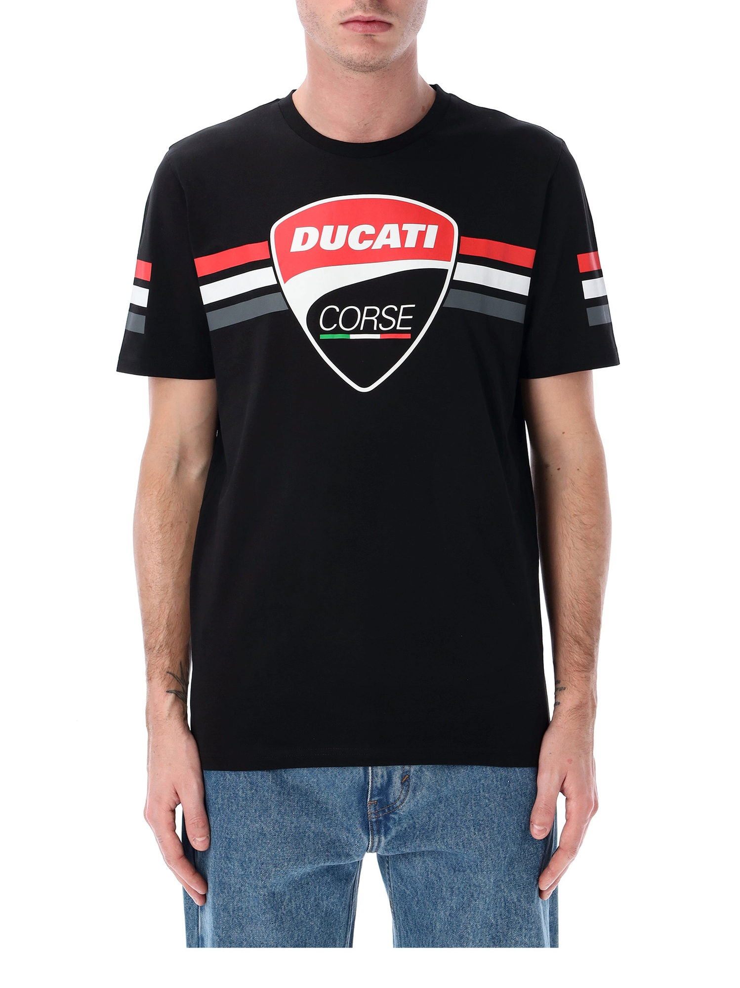 Tričko Ducati Stripes Badge čierne Veľkosť: XS