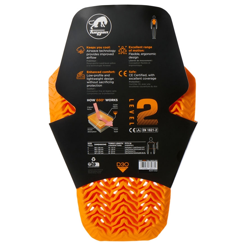 Chrbtový chránič Furygan Full Back Fury D3O® EVO