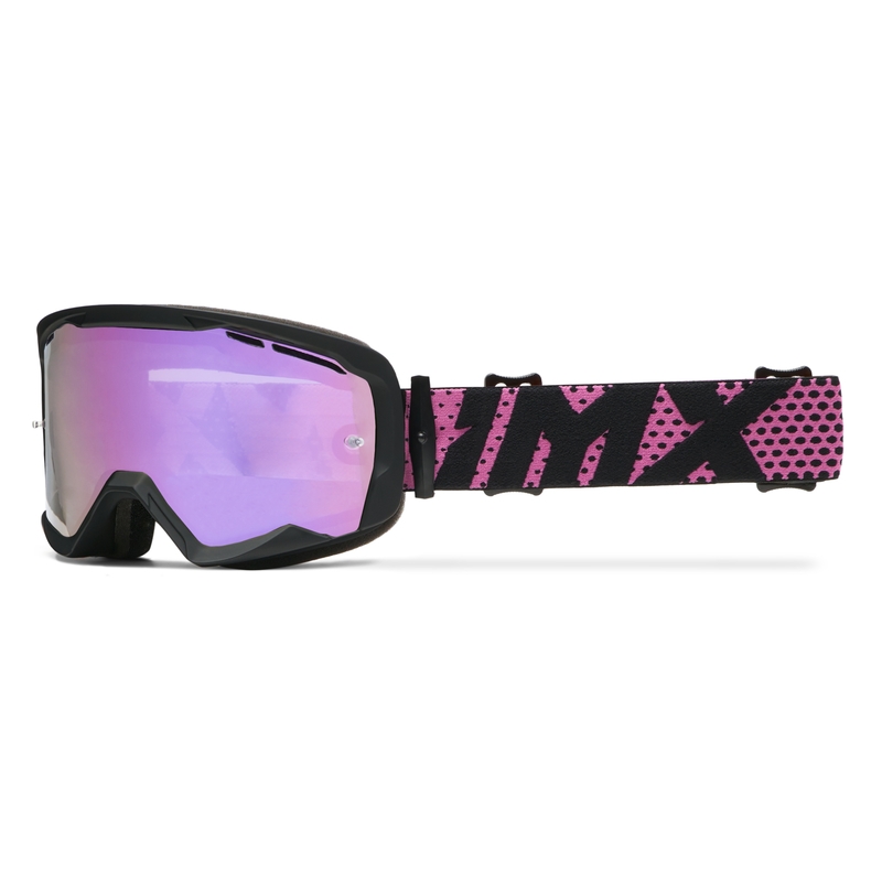 Motokrosové okuliare iMX Endurance Flip čierno-ružové s iridiovým plexi