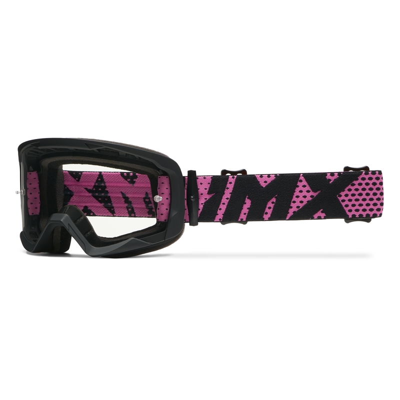 Motokrosové okuliare iMX Endurance Flip čierno-ružové s iridiovým plexi