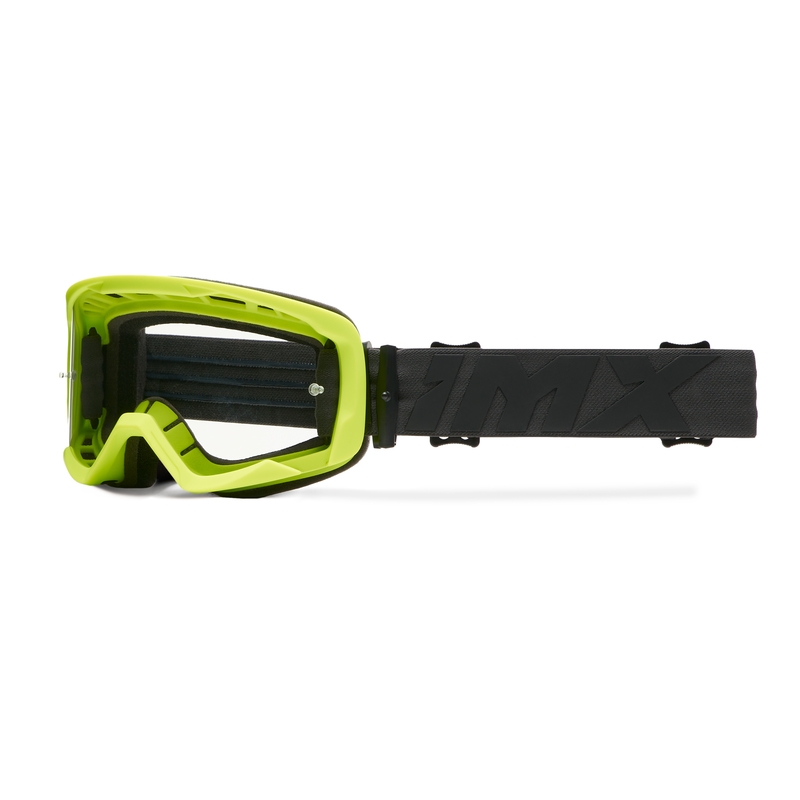 Motorkosové okuliare iMX Endurance Flip fluo žlto-čierne s čírym plexi