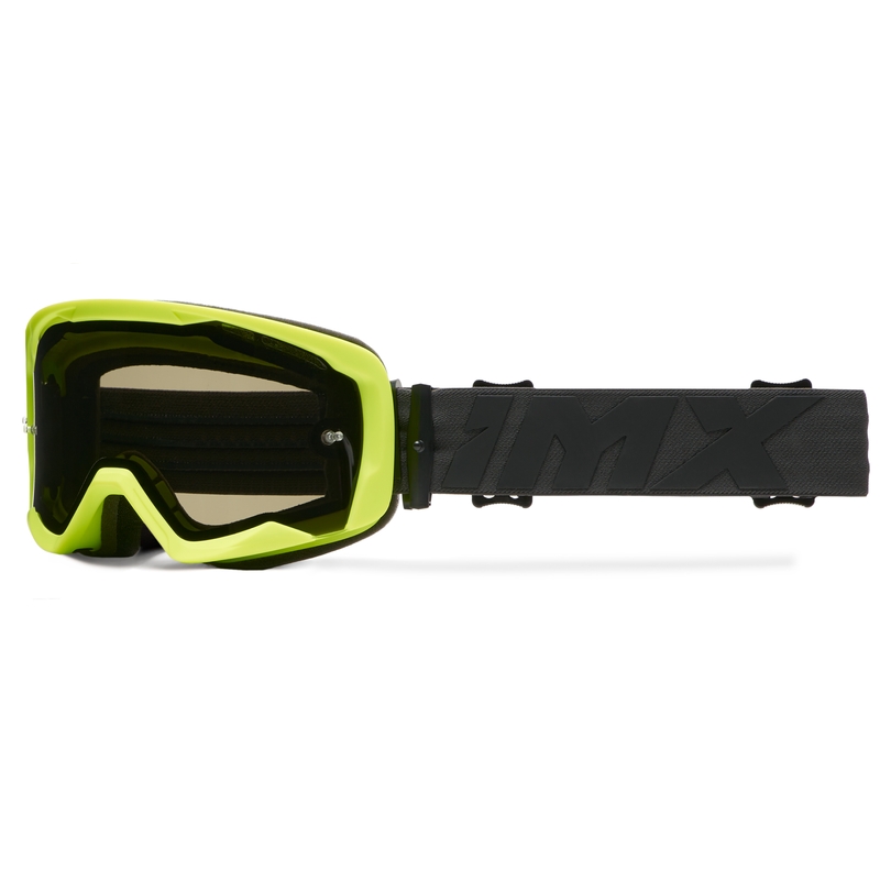 Motorkosové okuliare iMX Endurance Flip fluo žlto-čierne s čírym plexi