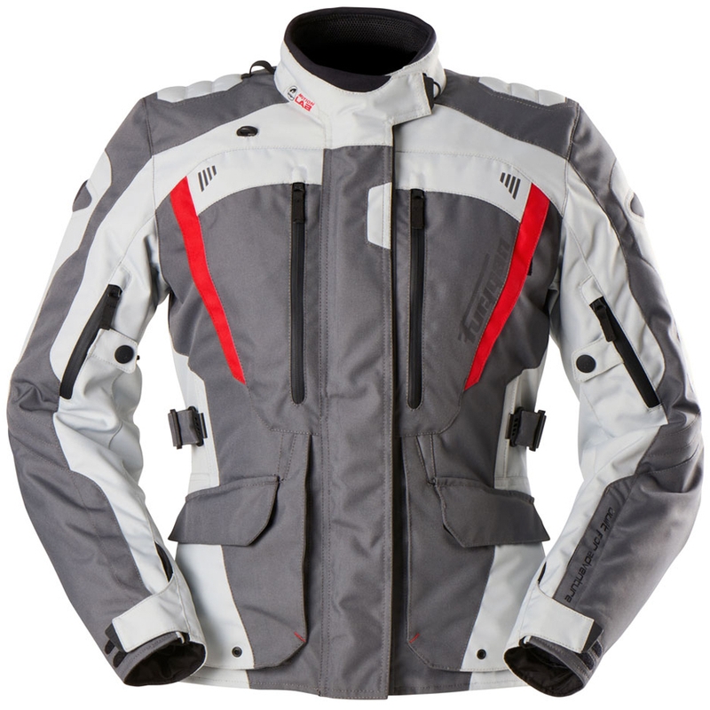 Dámska bunda na motocykel Furygan Apalaches Lady Evo sivo-béžovo-červená