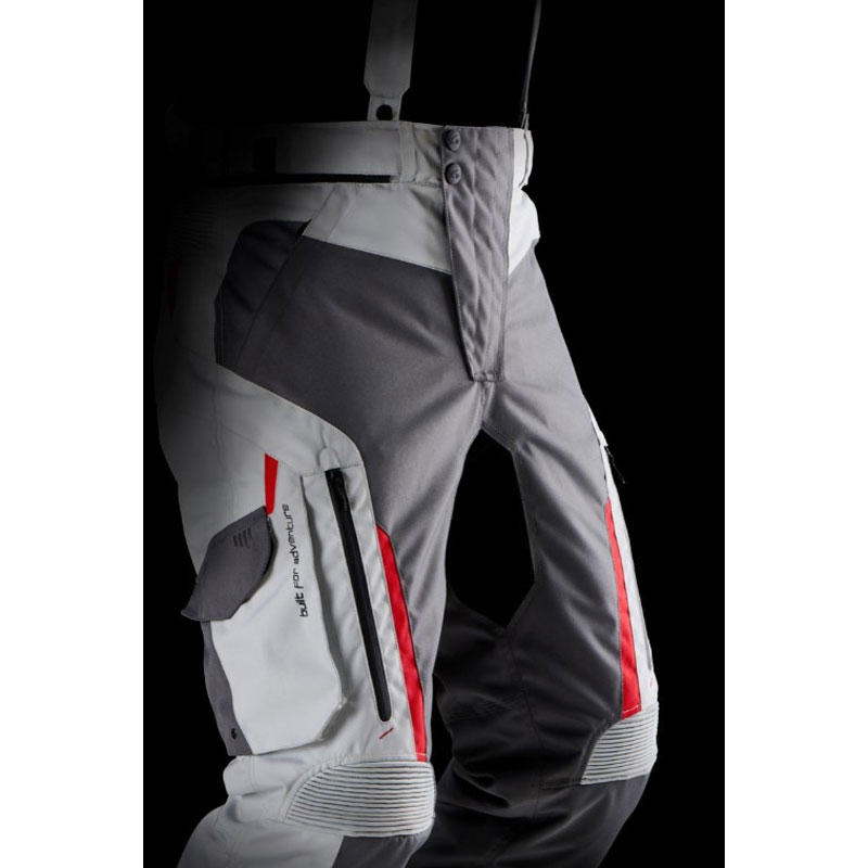 Nohavice na motocykel Furygan Killington sivo-béžovo-červené