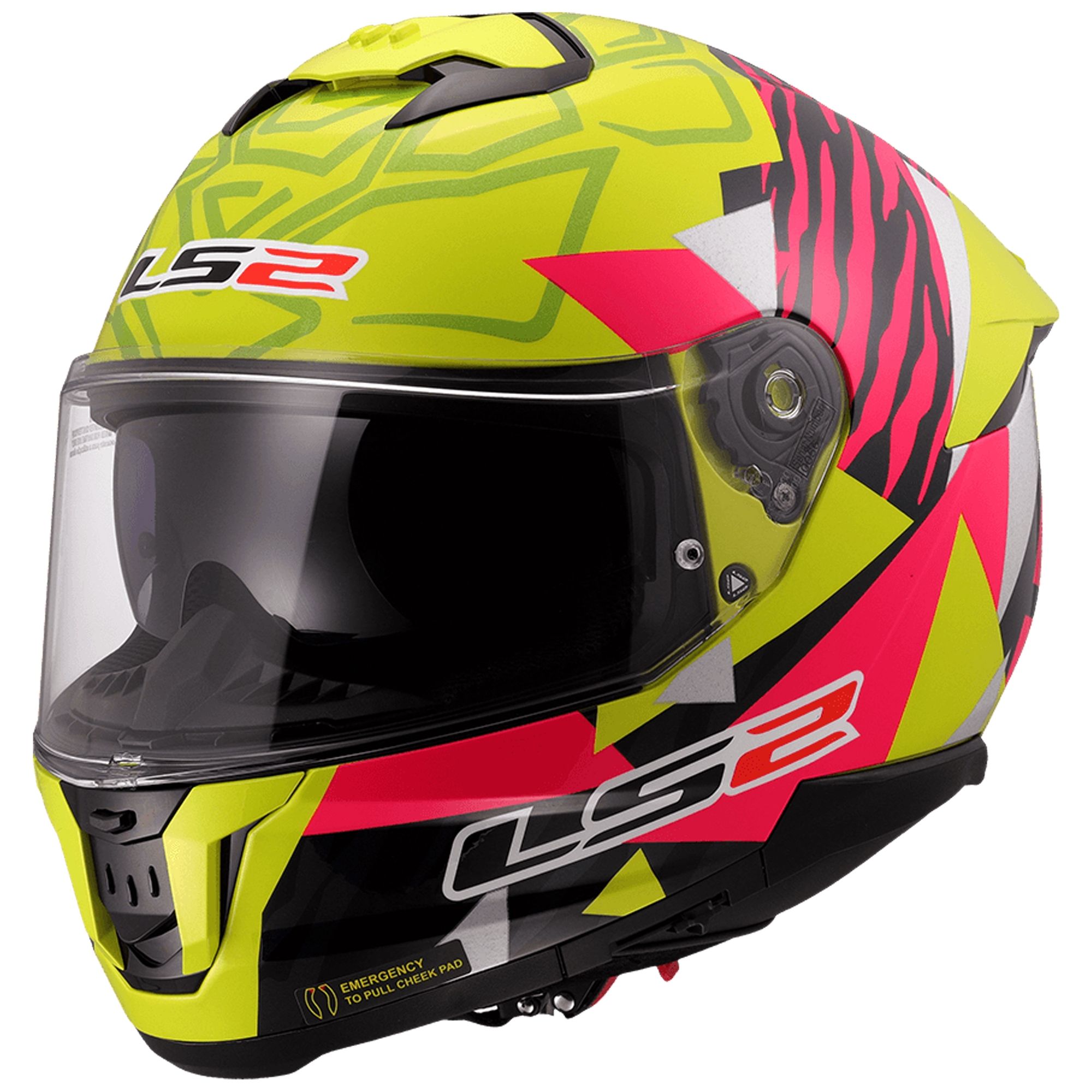 Integrálna prilba na motorku LS2 FF808 Stream II Tiger fluo žlto-ružová Veľkosť: XS