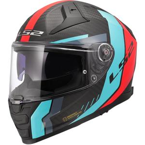 Integrálna helma na motorku LS2 FF811 Vector II C Grid červeno-tyrkysová