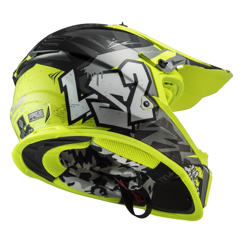Detská motokrosová prilba LS2 MX437 Fast EVO Mini Crusher čierno-žltá