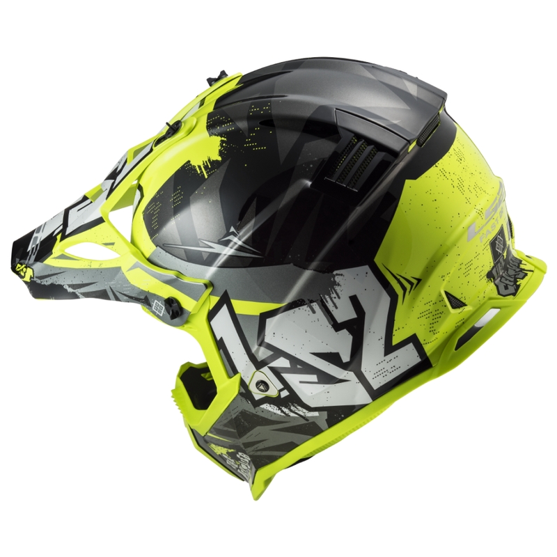 Detská motokrosová prilba LS2 MX437 Fast EVO Mini Crusher čierno-žltá