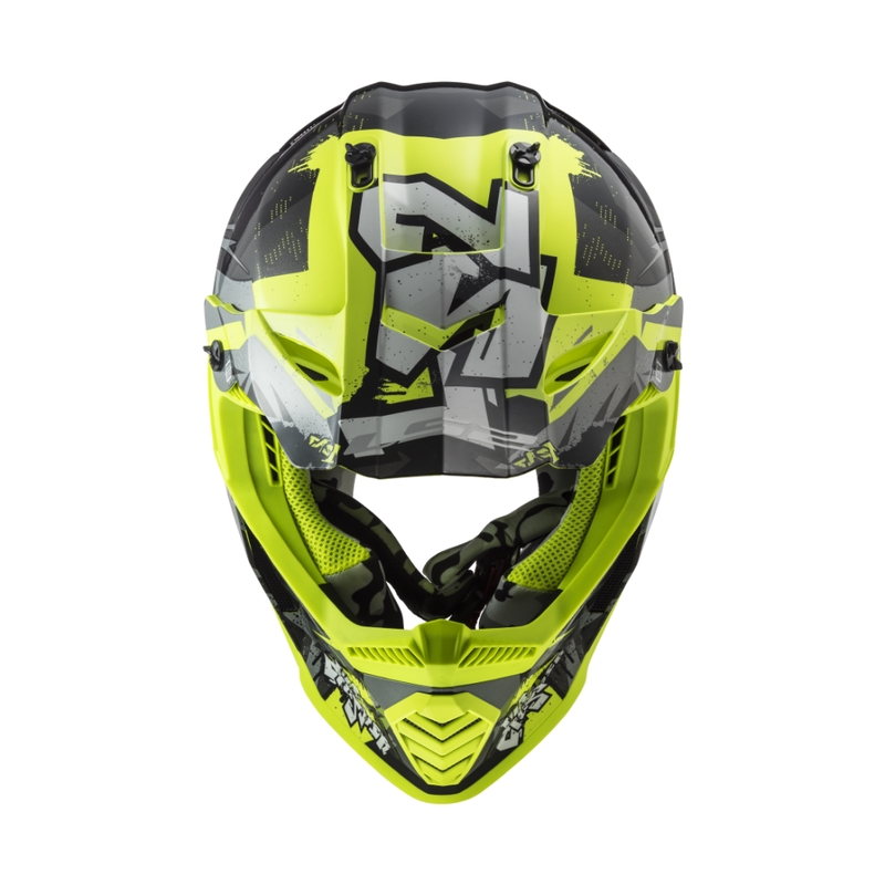 Detská motokrosová prilba LS2 MX437 Fast EVO Mini Crusher čierno-žltá