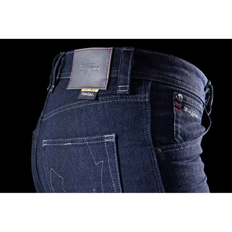 Dámske džínsy na motorku Furygan Nikita X Kevlar ® Mom Fit tmavo modré