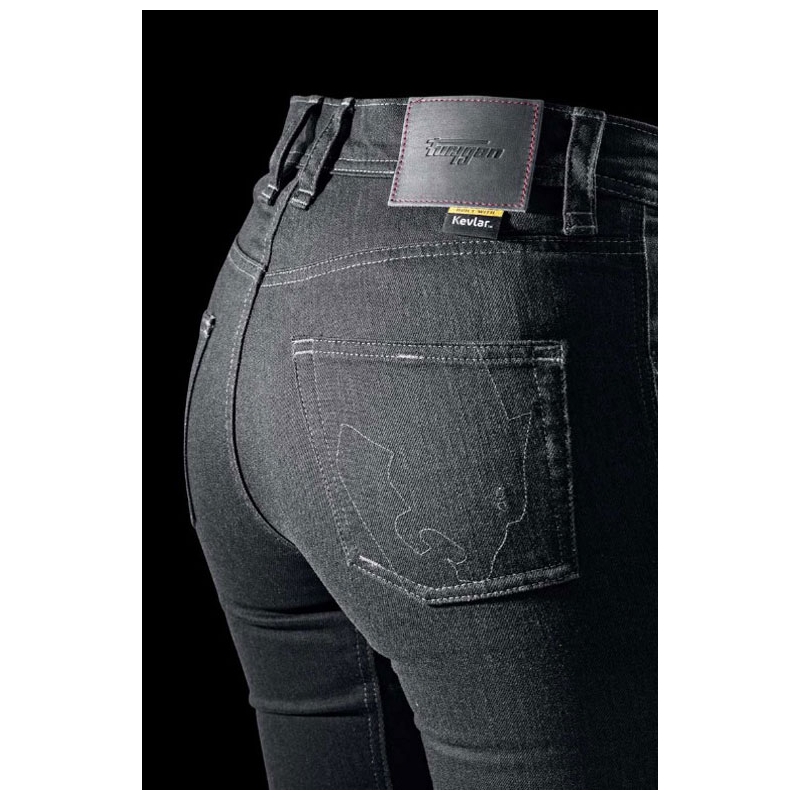 Dámske džínsy na motorku Furygan Nikita X Kevlar® Mom Fit tmavo sivé