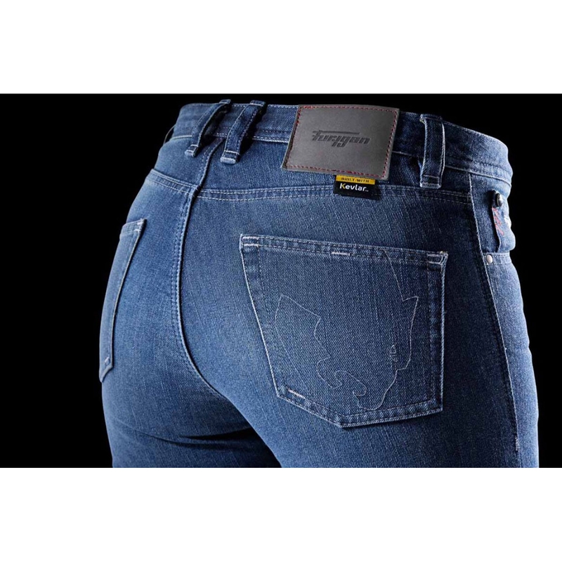 Dámske džínsy na motorku Furygan Kate X Kevlar® Straight modré
