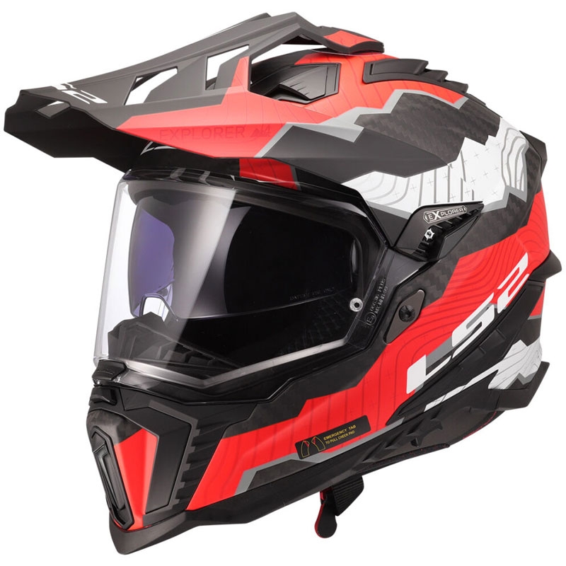 Enduro helma na motorku LS2 MX701 Explorer C Trick bielo-červená Veľkosť: XS