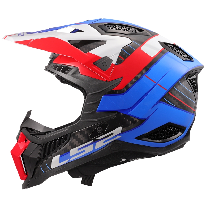 Motokrosová prilba LS2 MX703 X-Force Galuo bielo-červeno-modrá