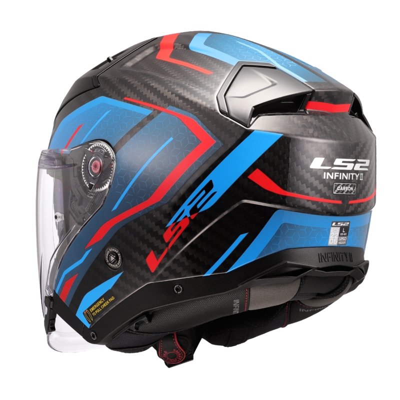 Otvorená prilba na motorku LS2 OF603 Infinity II C Urus modro-červená