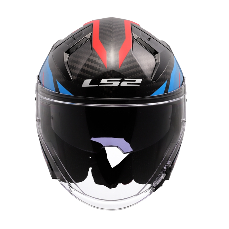 Otvorená prilba na motorku LS2 OF603 Infinity II C Urus modro-červená