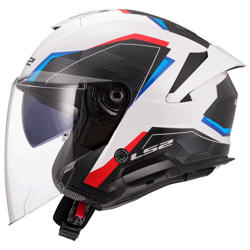 Otvorená helma na motorku LS2 OF618 Verso II Air bielo-modro-červená Veľkosť: M