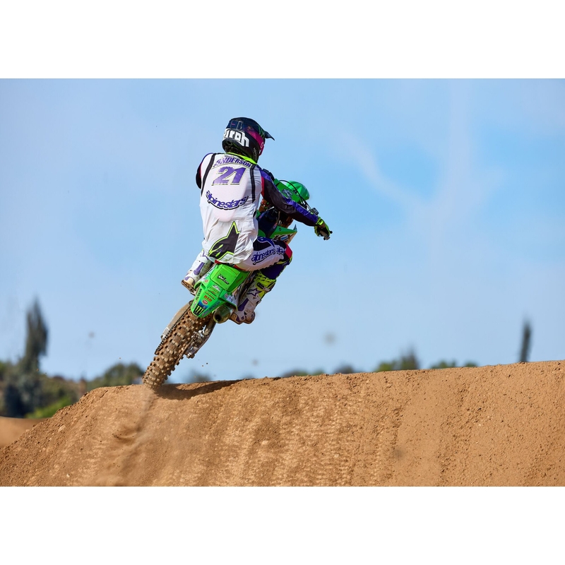 Motokrosový dres Alpinestars Supertech SX limitovaná edícia Dirt Studios bielo-fialovo-ružovo-fluo žltý
