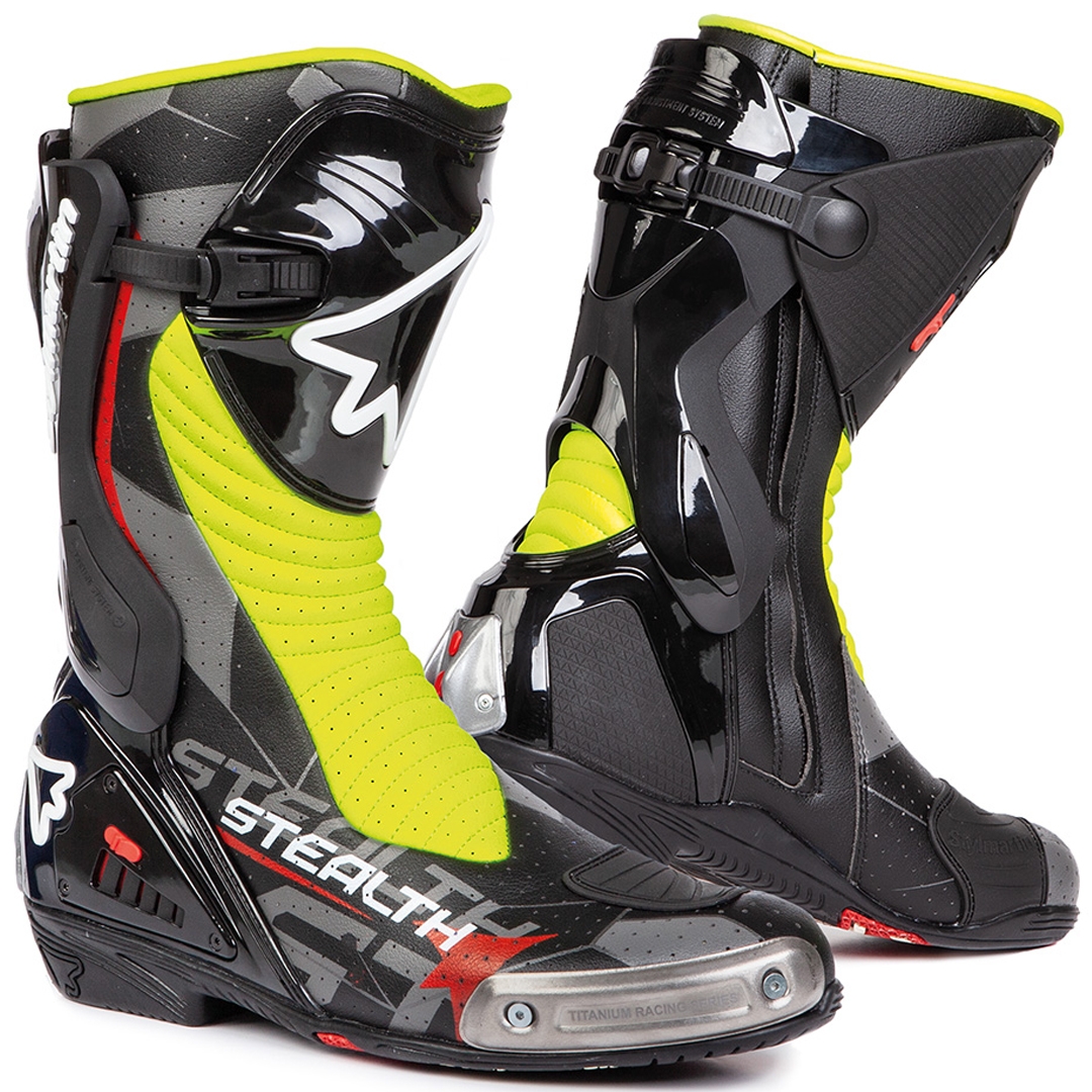Topánky na motorku Stylmartin Stealth Evo Air čierno-fluo žlté Veľkosť: 40