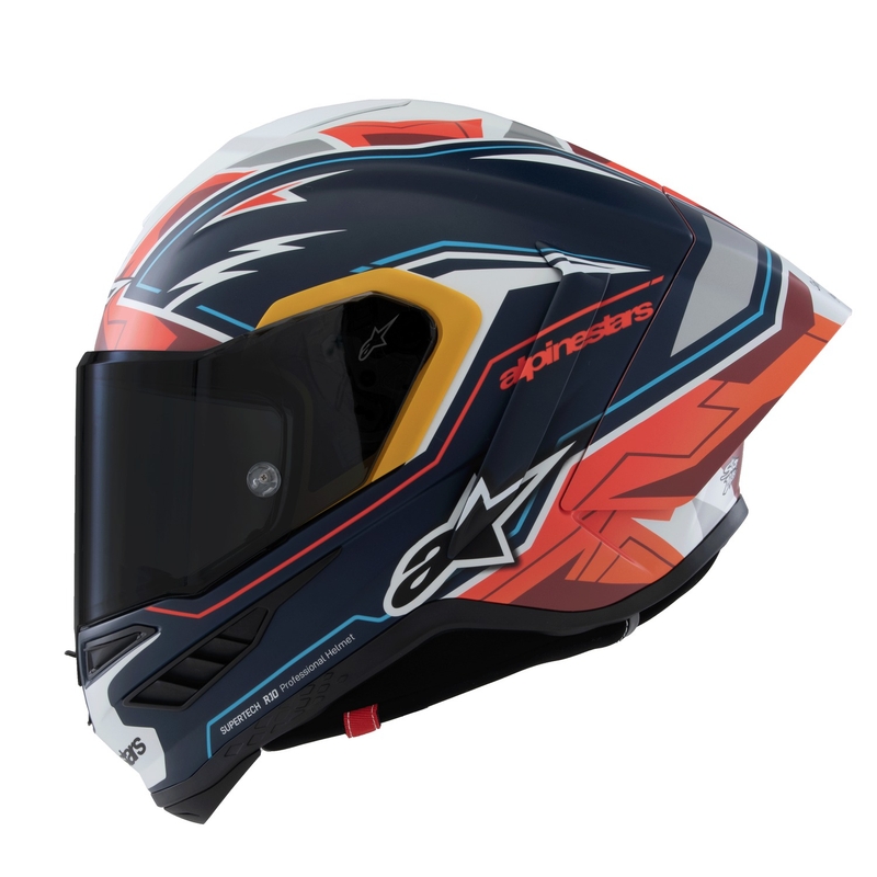 Integrálna helma na motorku Alpinestars Supertech R-10 limitovaná edícia Pedro Acosta matná modro-červeno-biela