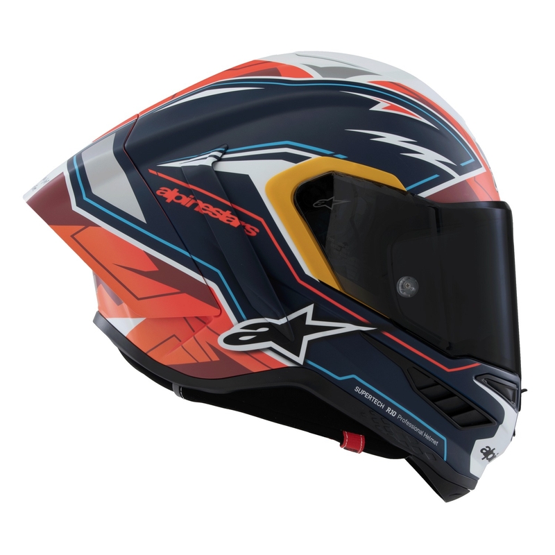Integrálna helma na motorku Alpinestars Supertech R-10 limitovaná edícia Pedro Acosta matná modro-červeno-biela