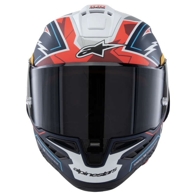 Integrálna helma na motorku Alpinestars Supertech R-10 limitovaná edícia Pedro Acosta matná modro-červeno-biela