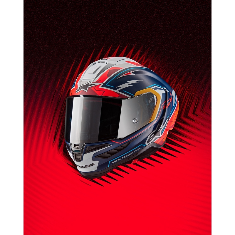 Integrálna helma na motorku Alpinestars Supertech R-10 limitovaná edícia Pedro Acosta matná modro-červeno-biela