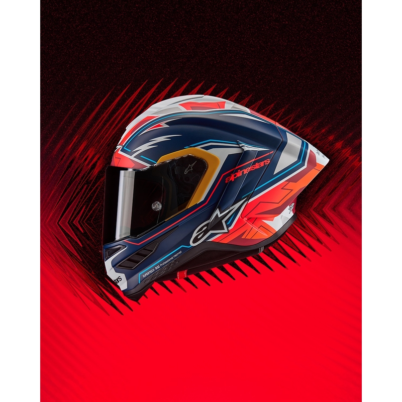 Integrálna helma na motorku Alpinestars Supertech R-10 limitovaná edícia Pedro Acosta matná modro-červeno-biela