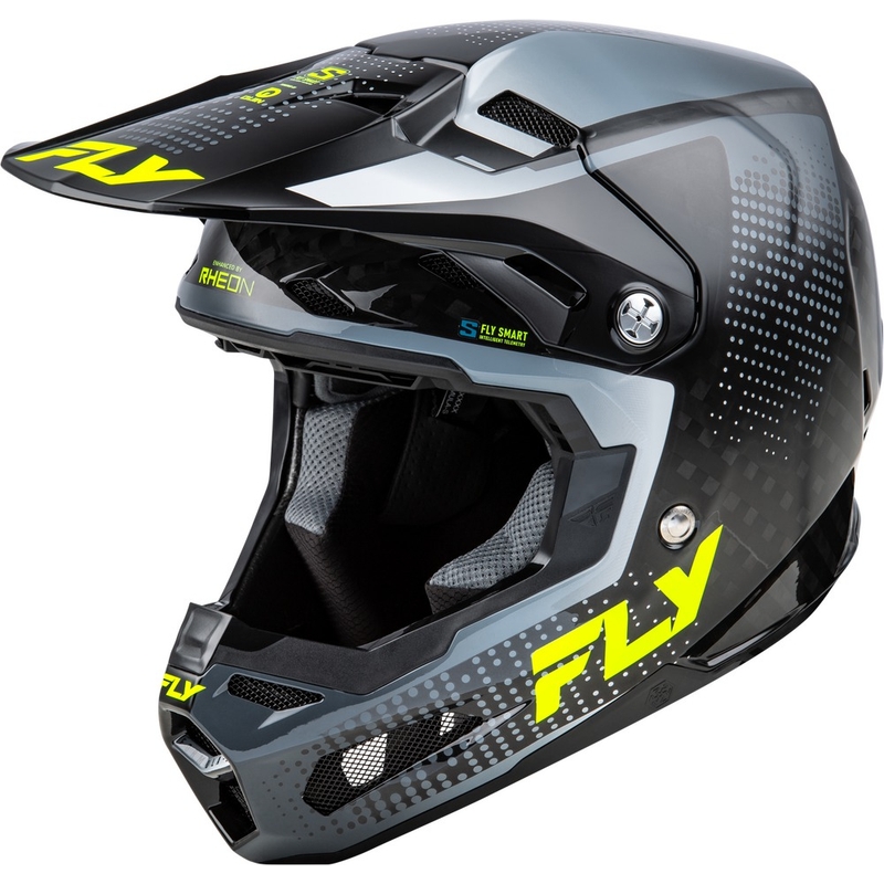 Motokrosová prilba na motorku FLY Racing Formula S Carbon šedo-fluo žltá