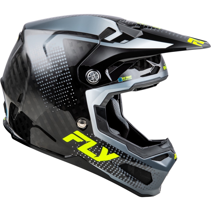 Motokrosová prilba na motorku FLY Racing Formula S Carbon šedo-fluo žltá