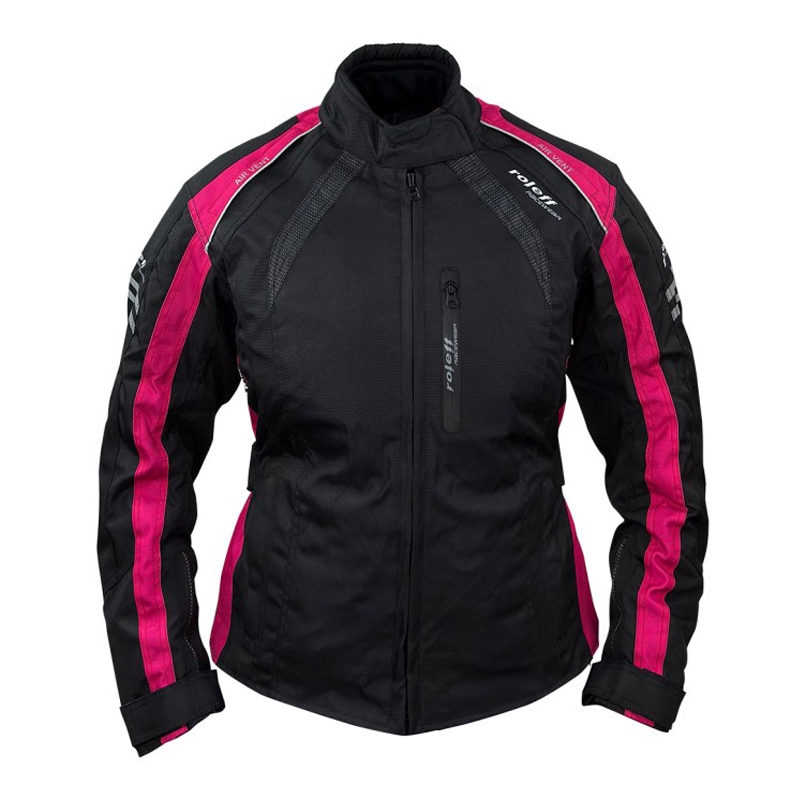 Dámska bunda na motocykel Roleff Venedig čierno-ružová