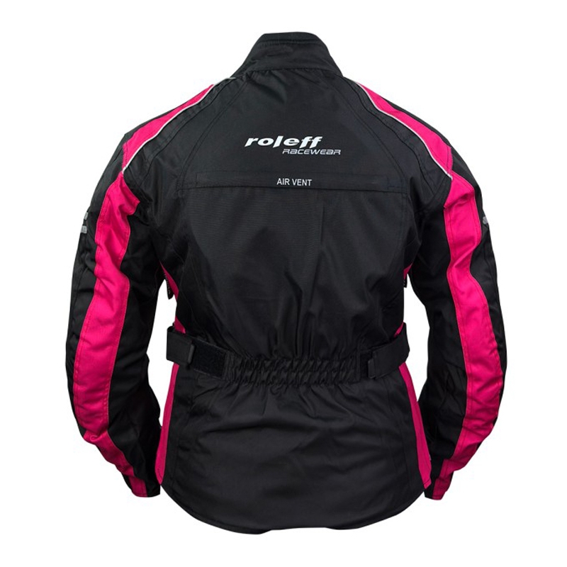 Dámska bunda na motocykel Roleff Venedig čierno-ružová