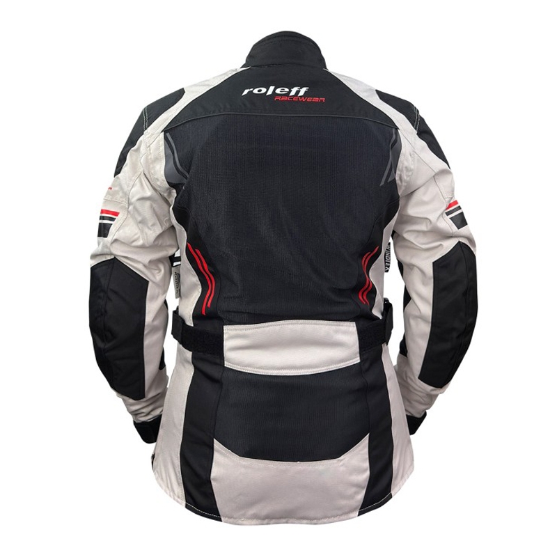 Dámska bunda na motocykel Roleff Mesh čierno-béžovo-červená