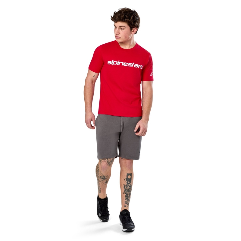 Tričko Alpinestars Linear Wordmark 2.0 CSF červeno-biele