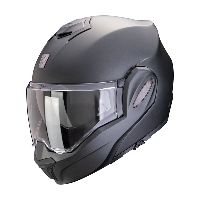 Preklápacia prilba Scorpion EXO-TECH EVO PRO SOLID perleťovo matná čierna - II. akosť