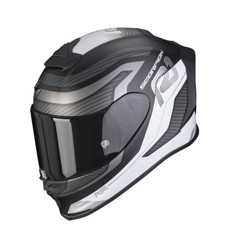 Integrálna prilba na motorku SCORPION EXO-R1 EVO AIR VATIS čierno-biela - II. akosť