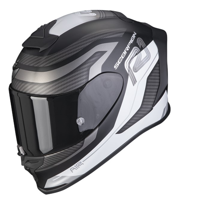 Integrálna prilba na motorku SCORPION EXO-R1 EVO AIR VATIS čierno-biela - II. akosť Veľkosť: XS