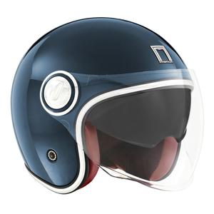 Otvorená prilba na motorku NOX PREMIUM Heritage petrolejovo modrá - II. akosť
