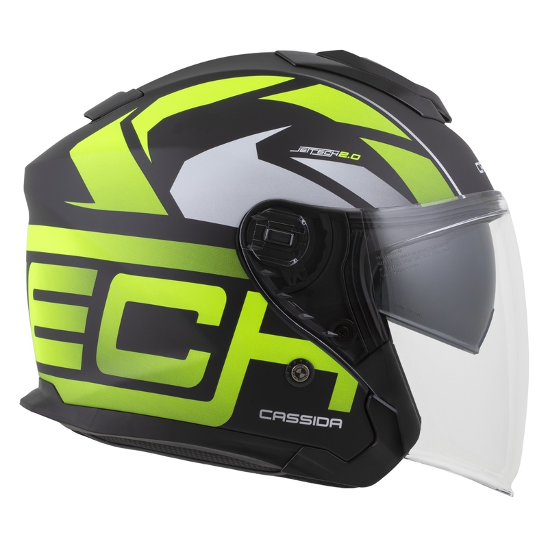 Otvorená prilba na motorku Cassida Jet Tech 2.0 RoTo matná čierno-fluo žlto-biela