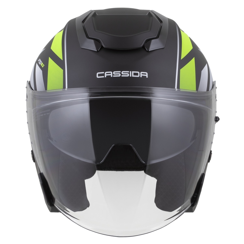 Otvorená prilba na motorku Cassida Jet Tech 2.0 RoTo matná čierno-fluo žlto-biela