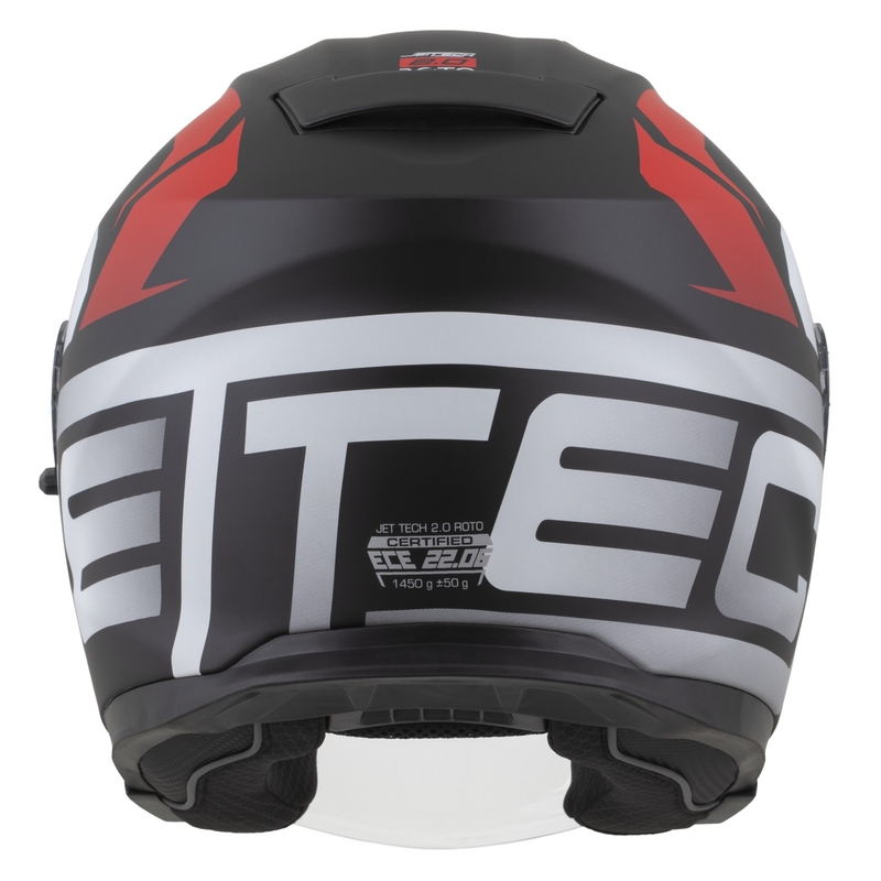 Otvorená prilba na motorku Cassida Jet Tech 2.0 RoTo matná čierno-červeno-biela