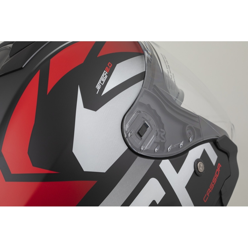 Otvorená prilba na motorku Cassida Jet Tech 2.0 RoTo matná čierno-červeno-biela