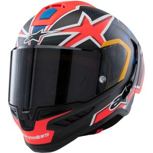 Integrálna helma na motorku Alpinestars Supertech R10 limitovaná edícia Jack Miller matná karbón červeno-modro-žlto-biela