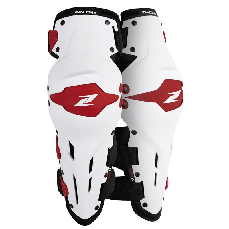 Kolenné chrániče na motorku Zandona X-Treme Kneeguard bielo-červené